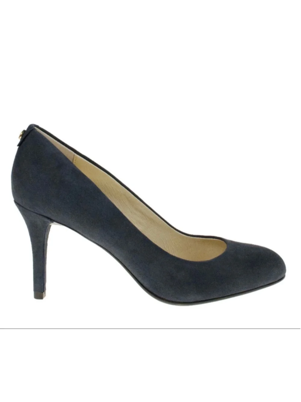 Women's Michael Kors Navy Suede Heels with Gold Detail